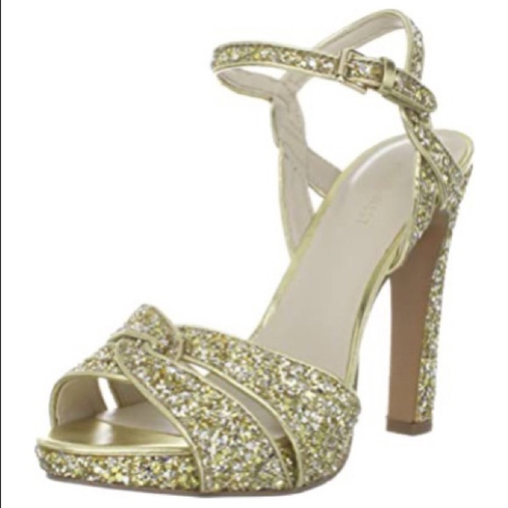 Nine West Hotlist sz 9.5 Glitter Platform Sandals
